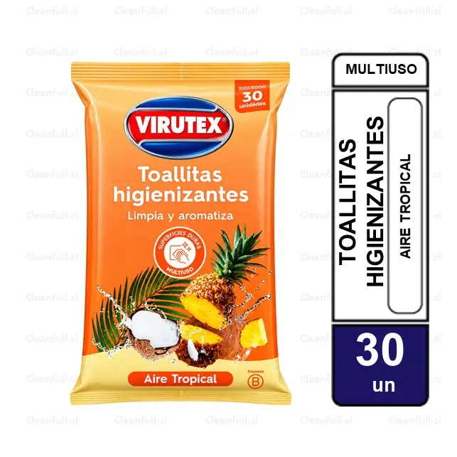 TOALLAS VIRUTEX HIGIENIZANTES AIRE TROPICAL 30 UN