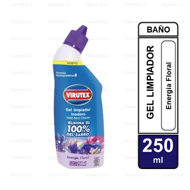 GEL LIMPIADOR INODORO VIRUTEX ENERGIA FLORAL 250 ML