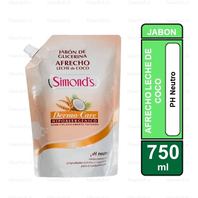 JABON LIQUIDO GLICERINA SIMONDS AFRECHO LECHE DE COCO DOYPACK 750 ML
