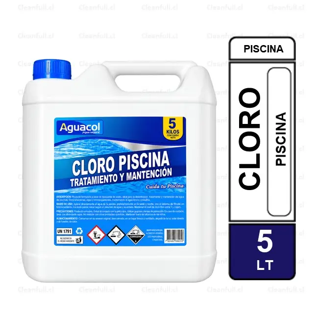 CLORO AGUACOL PARA PISCINA 5 LT