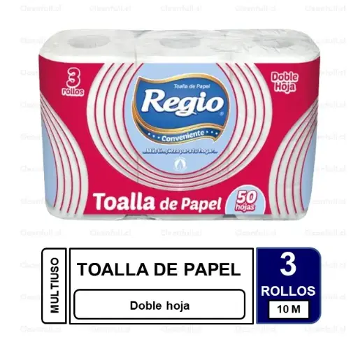 [TP0116] TOALLA DE PAPEL REGIO  3 UN 10 MT