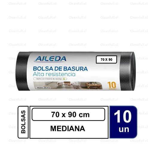 [BS0020] BOLSA BASURA AILEDA MEDIANA 70 X 90 10 UN