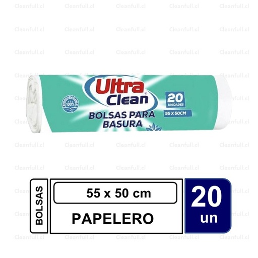 [BS0029] BOLSA BASURA BLANCA ULTRA CLEAN 55 X 50 20UN