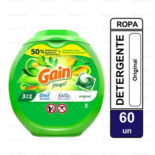 [DC0059] DETERGENTE CAPSULAS GAIN ORIGINAL 60 UN