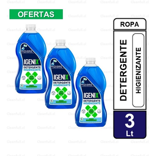 [DL0091] DETERGENTE IGENIX LIQUIDO 3 LT PACK 3 UN