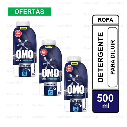 [DL0093] DETERGENTE LIQUIDO OMO PARA DILUIR 500ML PACK X3
