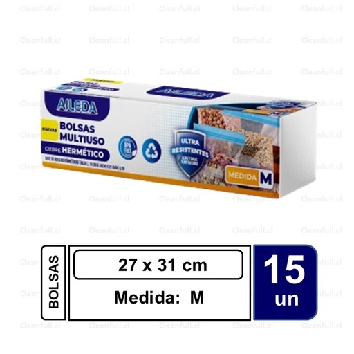 [EM0007] BOLSA HERMETICA AILEDA GRANDE 27X31CM 15UND