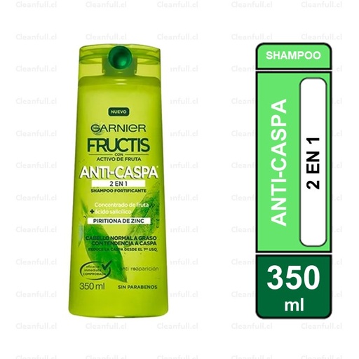[HG0132] SHAMPOO GARNIER FRUCTIS ANTICASPA 2 EN 1 350 ML