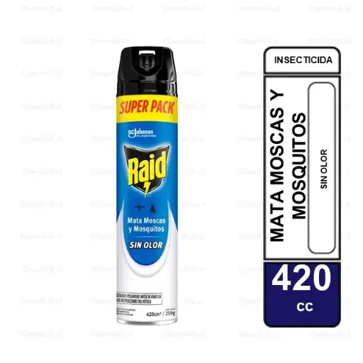 [IN0203] INSECTICIDA RAID MOSCA MOSQUITOS  SIN OLOR 420CC