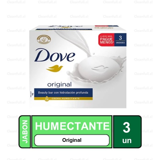 [JJ0034] JABON BARRA DOVE ORIGINAL 90 G 3 UN