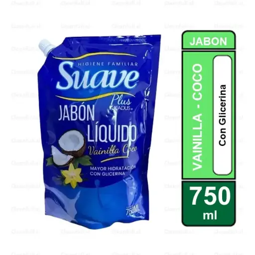 [JJ0099] JABON LIQUIDO SUAVE  VAINILLA COCO 750ML