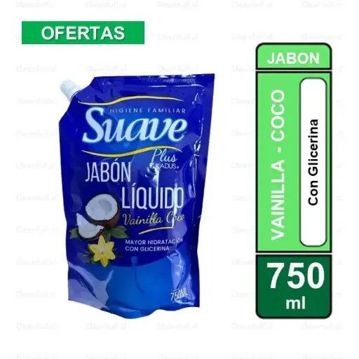 [JJ0099] JABON LIQUIDO SUAVE  VAINILLA COCO 750ML