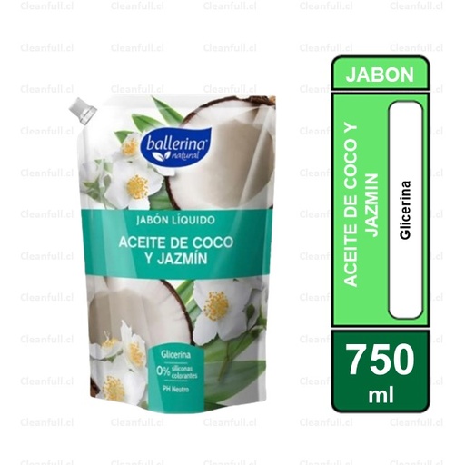 [JJ0116] JABON LIQUIDO BALLERINA COCO JAZMIN DOYPACK 750ML