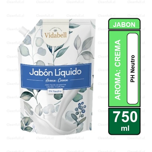 [JJ1000] JABON LIQUIDO VIDABELL CREMA 750 ML