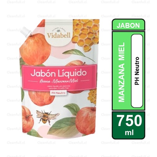 [JJ1001] JABON LIQUIDO VIDABELL MANZANA MIEL 750 ML