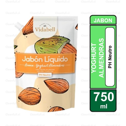 [JJ1002] JABON LIQUIDO VIDABELL YOGHURT ALMENDRAS 750 ML