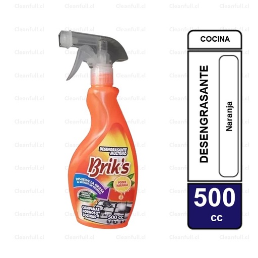 [LC0012] ANTIGRASA-DESENGRASANTE BRIKS PODER NARANJA 500CC C/GATILLO