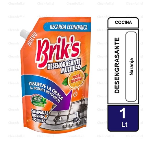 [LC0013] ANTIGRASA BRIKS RECARGA PODER NARANJA 1LT