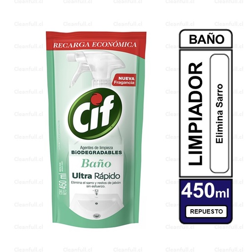 [LC0050] LIMPIADOR BAÑO CIF BIODEGRADABLE DOYPACK 450 ML