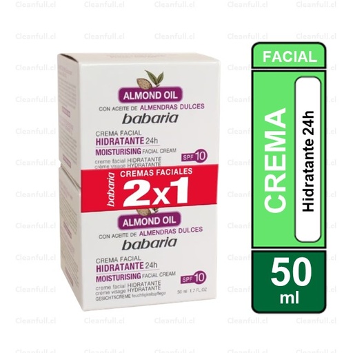 [LL0248] CREMA BABARIA FACIAL HIDRATANTE 2X1 100ML