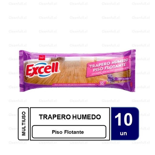 [LP0189] TRAPERO HUMEDO EXCELL PISO FLOTANTE LAVANDA 10 UN