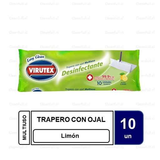 [LP0190] TRAPERO DESINFECTANTE VIRUTEX LIMON 10UN
