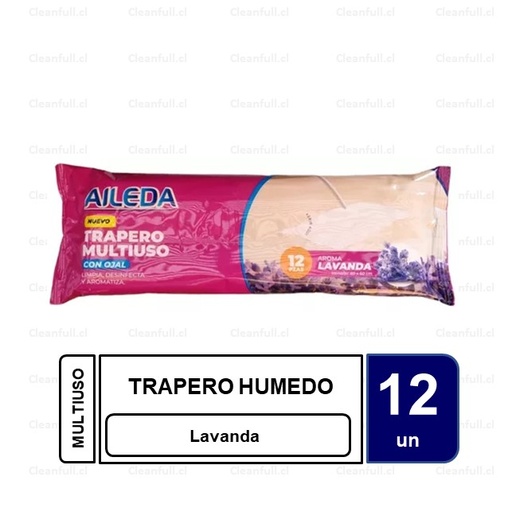 [LP0192] TRAPERO HUMEDO AILEDA MULTIUSO LAVANDA 12UN