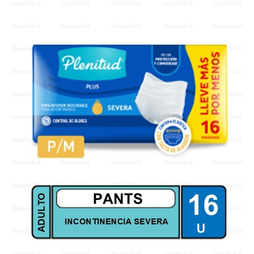 [NA0070] PAÑALES PANTS PLENITUD ACT PLUS P/M 16 UN