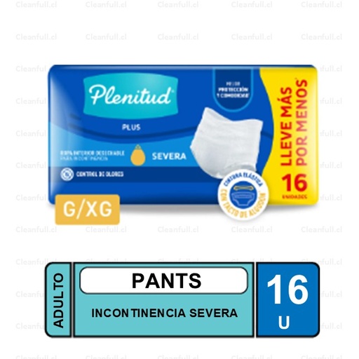 [NA0071] PAÑALES PANTS PLENITUD ACT PLUS G/XG 16 UN