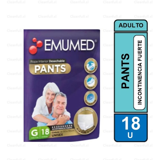 [NA0083] PAÑALES PANTS ADULTO EMUMED G 18
