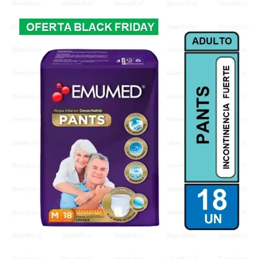 [NA0084] PAÑALES PANTS ADULTO EMUMED M 18