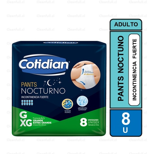 [NA0085] PAÑALES PANTS NOCTURNO COTIDIAN G/XG 8UN