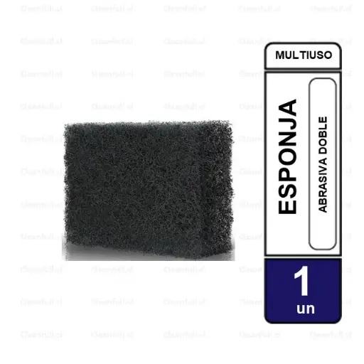 [OC0002] ESPONJA PARRILLERA ABRASIVO DOBLE NEGRO
