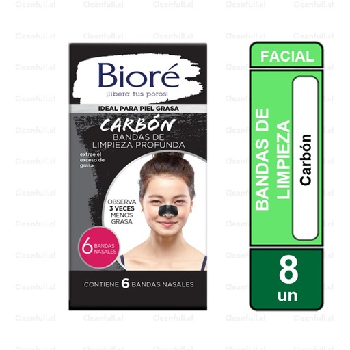 [OF0008] BANDAS DE LIMPIEZA PROFUNDA BIORE CARBON NATURAL