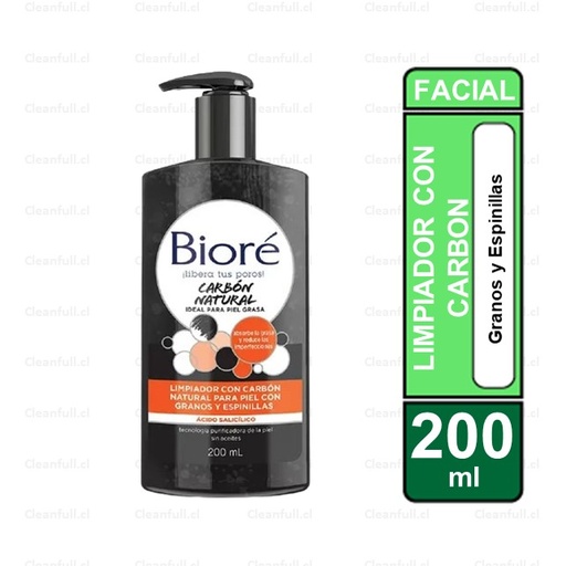 [OF0011] LIMPIADOR BIORE PROFUNDO DE POROS CON CARBON 200ML