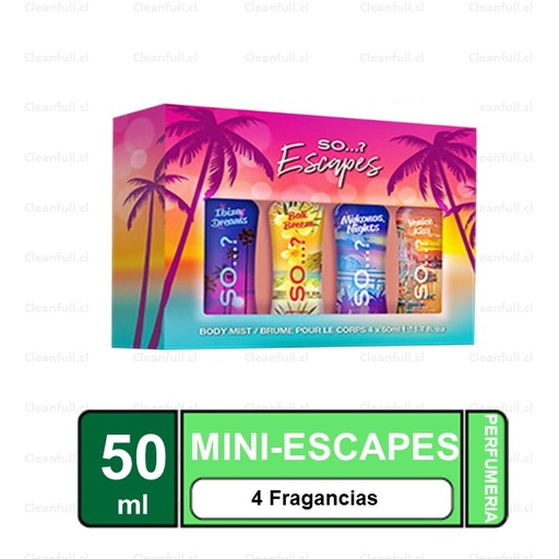 [OF0017] SET COLONIA SO MINI ESCAPES 4UN 50 ML
