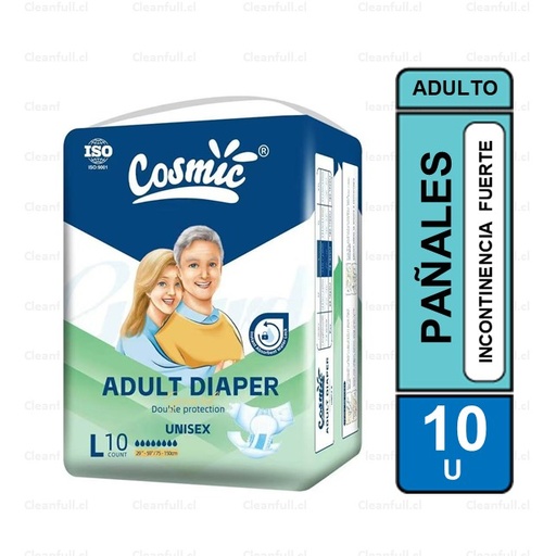 [PA0070] PAÑALES ADULTO COSMIC L 10 UN