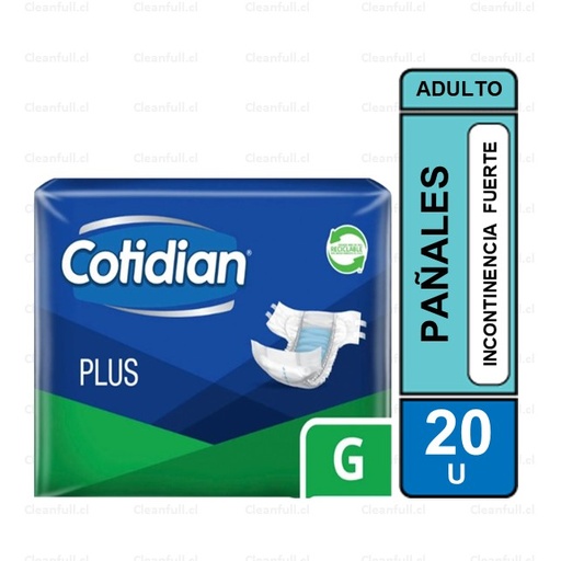 [PA0073] PAÑALES ADULTO COTIDIAN  PLUS G  20 UN