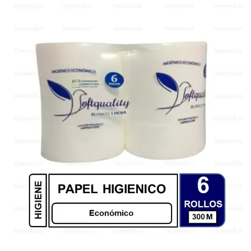 [PH0200] PAPEL HIGIENICO INDUSTRIAL 6 UN 300 MT