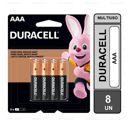 [PI0001] PILAS ALCALINAS DURACELL AAA 8 UN