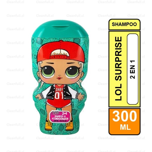 [SB0009] SHAMPOO 2 EN 1 LOL SURPRISE VERDE 300 ML