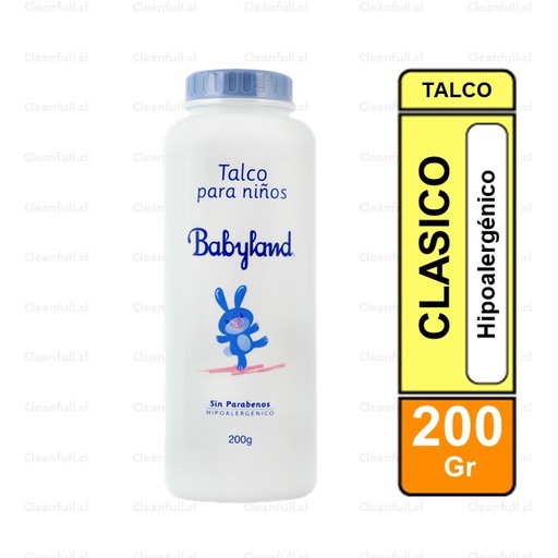 [SB0225] TALCO BABYLAND HIPOALERGENICO PARA ÑIÑOS 200 GR