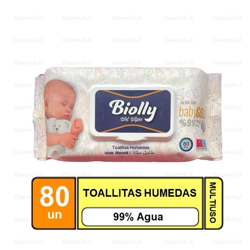 [TB0050] TOALLAS HUMEDAS BIOLLY WIPE 80 UN