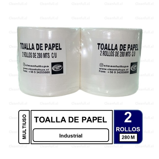 [TP0118] TOALLA DE PAPEL INDUSTRIAL 280 MT X 2 ROLLOS