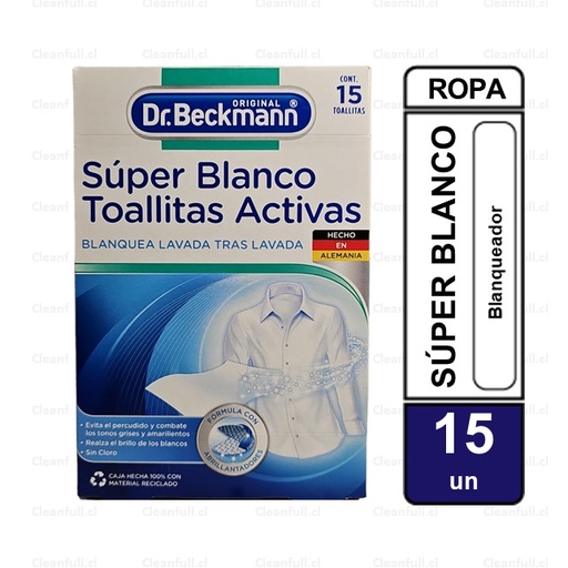 [TR0001] TOALLITAS ACTIVAS SUPER BLANCO DR BECKMANN 15UN
