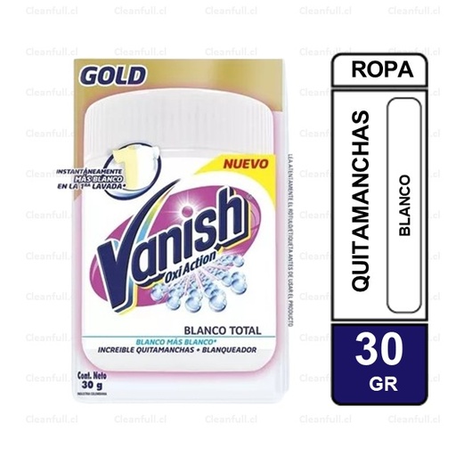 [TR0028] QUITAMANCHAS EN POLVO VANISH BLANCO 30 GR