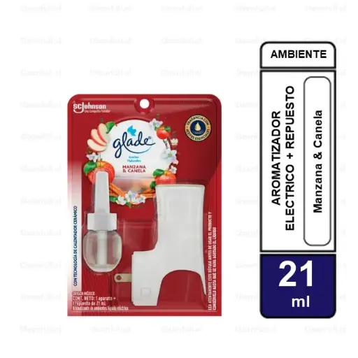 [AR0080] AROMATIZADOR GLADE ELECTRICO + REPUESTO 21 ML MANZANA & CANELA