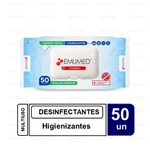 [TD0005] TOALLAS ANTIBACTERIAL DESINFECTANTE EMUMED 50 UN