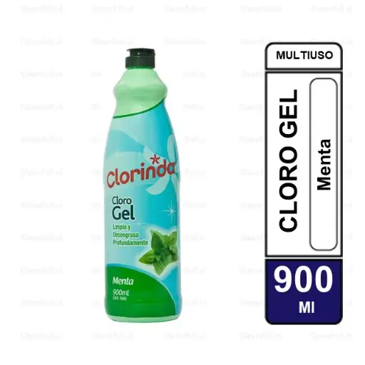 [LC0120] CLORO GEL CLORINDA MENTA 900 ML