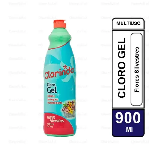 [LC00121] CLORO GEL CLORINDA FLORES SILVESTRES 900 ML